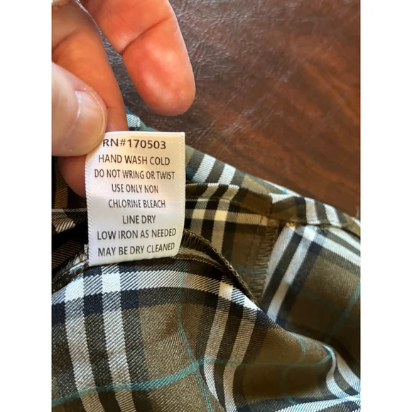 0247 NWOT Size Small **Jodifil** Green Plaid Shirt Dress. - Picture 14 of 14